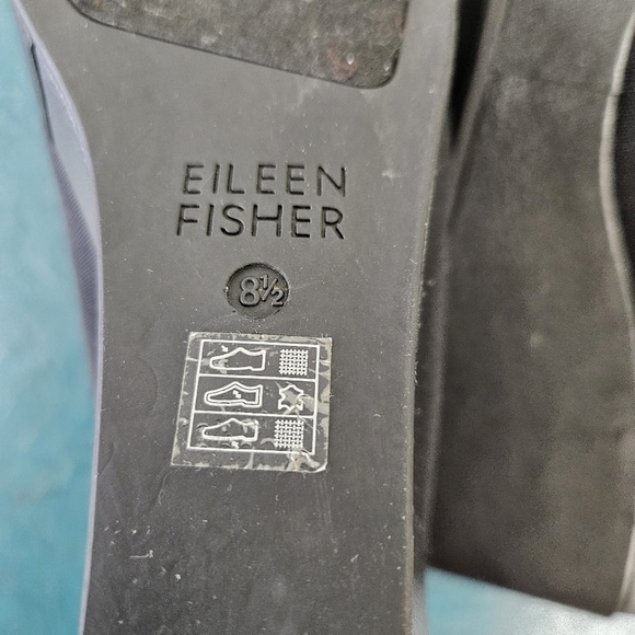 Eileen Fisher Port Wedge Sandals - Black Slingback Minimalist Comfy Size 8.5 - Picture 10 of 12